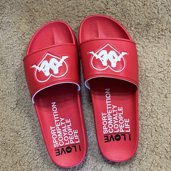 Kappa Shoes Kappa Red Heart Logo Mud Flap Girls Aasiaat Slides